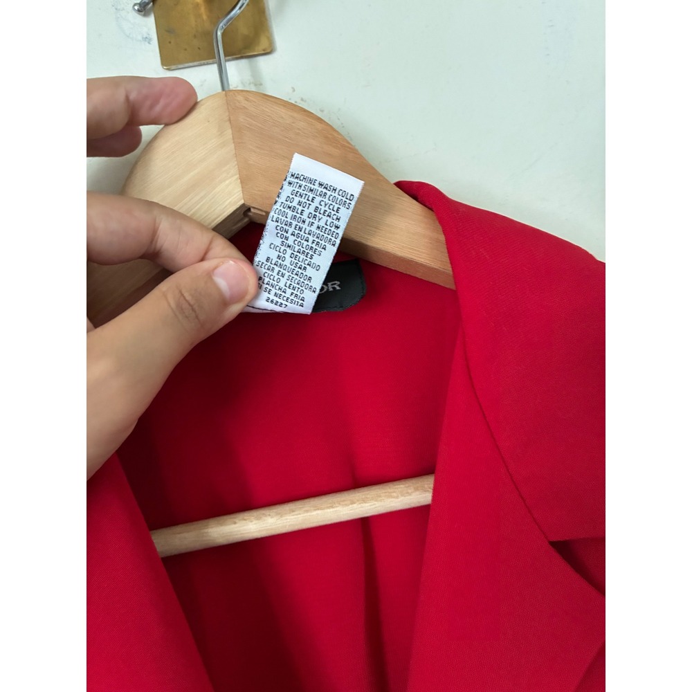 Vintage Sag Harbor Red Button Down Blouse Long Sleeve Notched Collar Size 8 - Picture 3 of 7